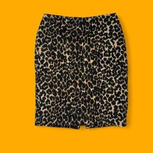 Talbots Animal Print Pencil Skirt Size 2P Leopard
